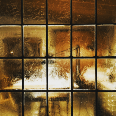 A look through window glass of Dan's studio